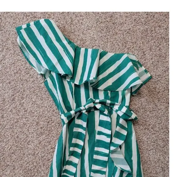 FLYING TOMATO Womens flowy & tiered summer Dress, size small, green & white - Picture 7 of 11